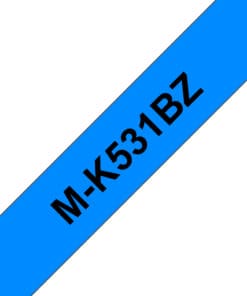 Schriftband M-K531 (nicht lam.) Schwarz auf Blau 12mm x 8m
