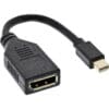 InLine® Kabel Mini DisplayPort Stecker zu DisplayPort Buchse, 4K2K, schwarz, 0,15m, schwarz
