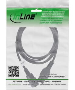 Alternative view of InLine® Netzkabelverlängerung, Warmgerätestecker gerade C15 auf Buchse gerade C14, 0,5m
