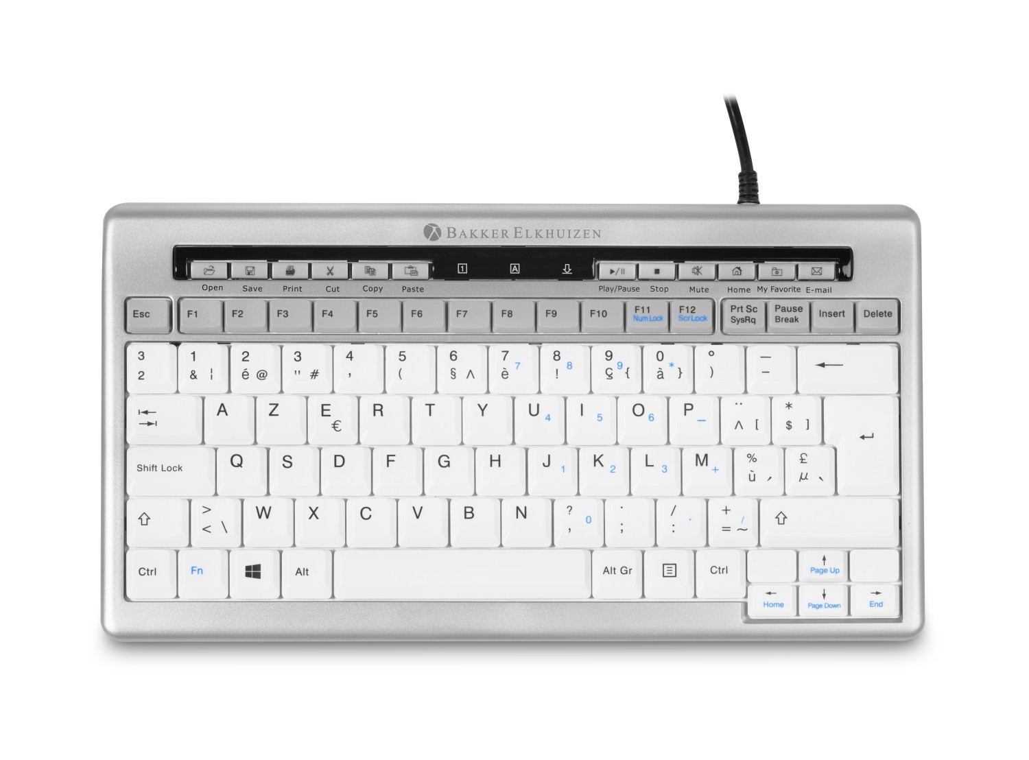 BakkerElkhuizen S-board 840 Tastatur Büro USB AZERTY Belgisch Hellgrau, Weiß BakkerElkhuizen S-board 840 Tastatur Büro USB AZERTY Belgisch Hellgrau, Weiß