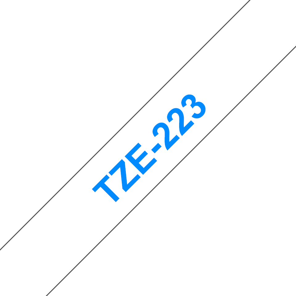 Schriftband TZe-223 (lam.) Blau auf Weiß BxL 9mm x 8m Schriftband TZe-223 (lam.) Blau auf Weiß BxL 9mm x 8m