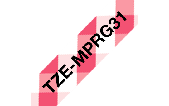 Schriftband TTZe-MPRG31 rot kariert / schwarz 12mm x 4m Schriftband TTZe-MPRG31 rot kariert / schwarz 12mm x 4m
