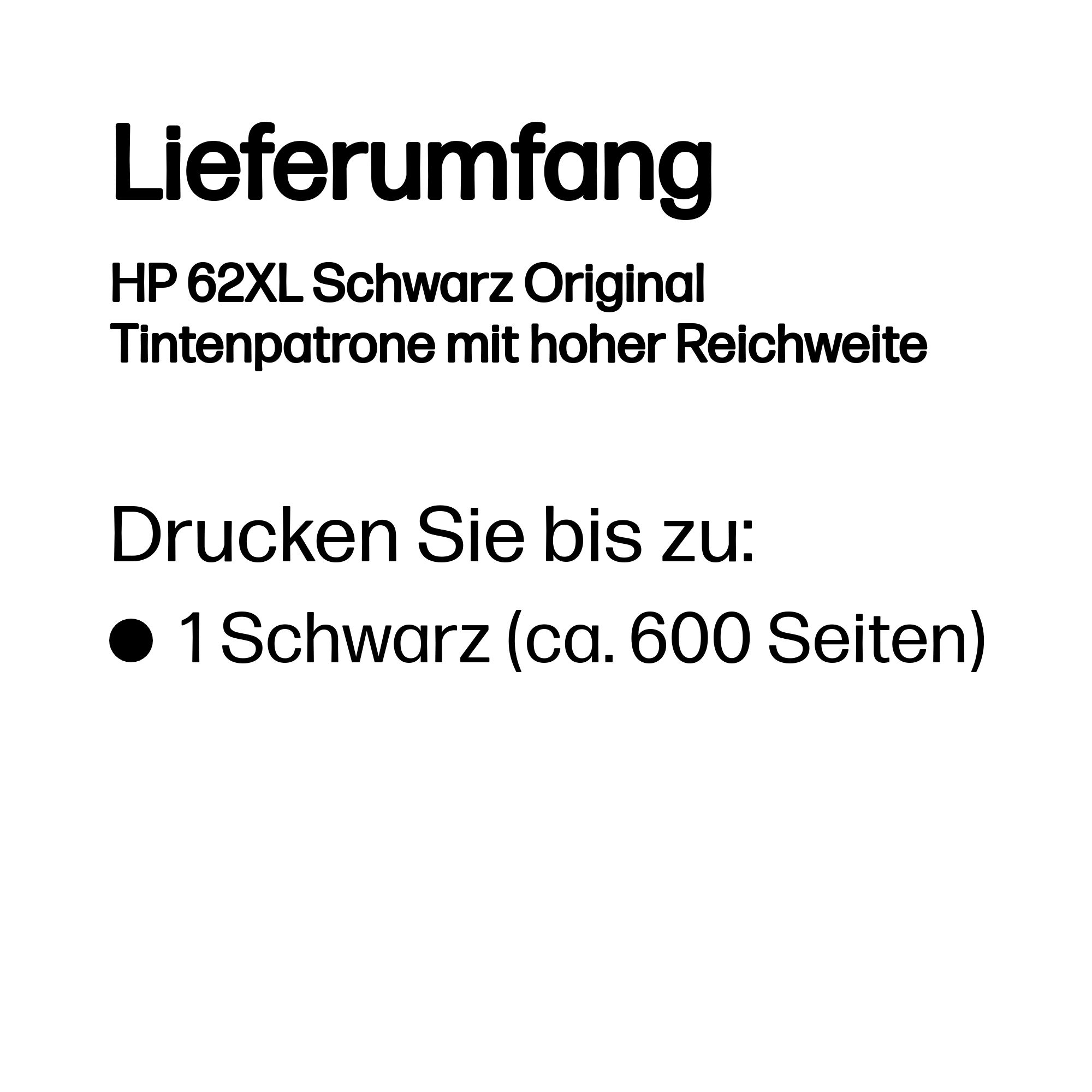 HP Tintenpatrone Nr. 62XL C2P05AE Schwarz (ca. 600 Seiten) HP Tintenpatrone Nr. 62XL C2P05AE Schwarz (ca. 600 Seiten) – Bild 3