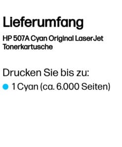 HP 507A Cyan Original LaserJet Tonerkartusche HP 507A Cyan Original LaserJet Tonerkartusche – Bild 3