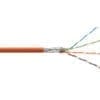 Das DIGITUS Professional Cat.7A S/FTP Verlegekabel zeichnet sich durch folgenden Kabelaufbau aus 4x2x AWG22/1 und erreicht eine Übertragungsfrequenz von bis zu 1500 MHz. Der halogenfreie Kabelmantel ist konform zu der Norm IEC 60332-3-24, FRNC-C, LSZH-3 und der BauPVO Euroklasse Dca. Das Kabel ist für die strukturierte Gebäudeverkabelung im sekundären und tertiären Bereich geeignet. Konform zu den Normen ISO/IEC 11801, DIN EN 50173, DIN EN 50288-9-1.