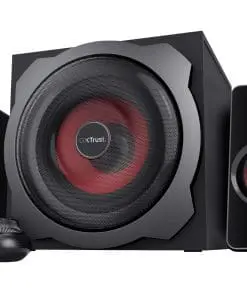 Trust Gaming GXT 38 2.1 Gaming Lautsprechersystem mit Subwoofer, schwarz/rot