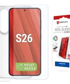 DISPLEX Panzerglas 10H inklusive Handyhülle transparent für Samsung Galaxy S26