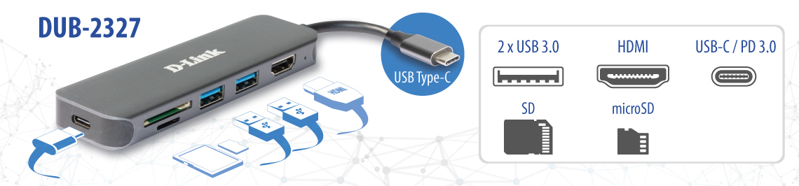 D-Link DUB-2327 6-in-1 USB-C Hub mit HDMI D-Link DUB-2327 6-in-1 USB-C Hub mit HDMI – Bild 3