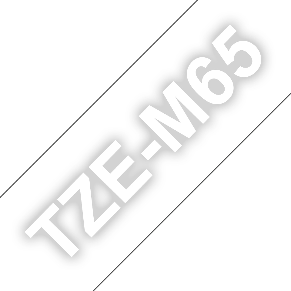 Brother TZe-M65 farblos matt / weiß, 36 mm, 8 m, laminiert Brother TZe-M65 farblos matt / weiß, 36 mm, 8 m, laminiert