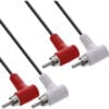 InLine® Cinch/Klinke Kabel, 2x Cinch Stecker an 3,5mm Klinke Stecker, 2m