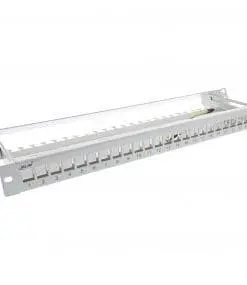 Alternative view of InLine® Patchfeld 24-fach, Keystone Leerblech Patchpanel mit Auszug, 19", 1HE, lichtgrau RAL7035
