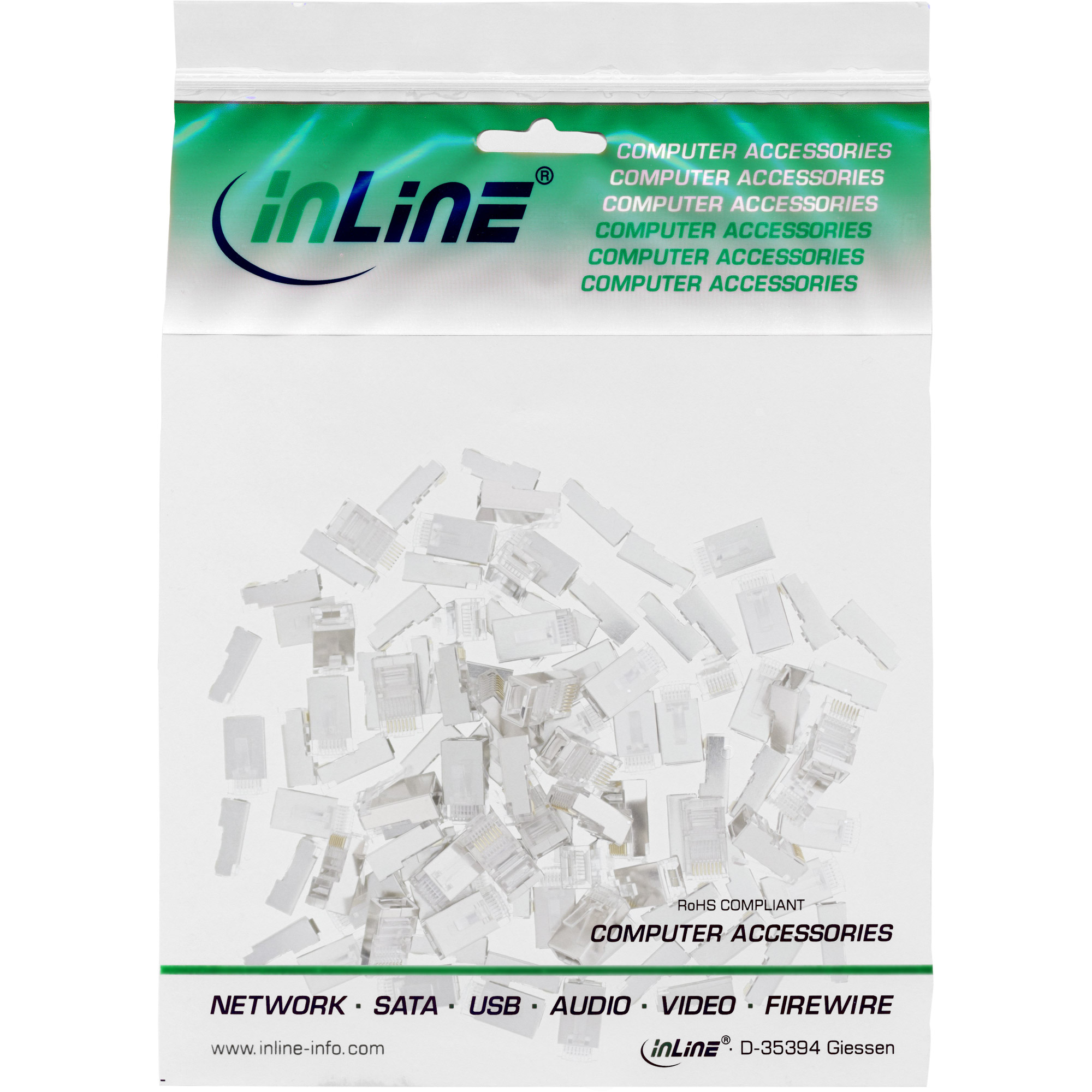 InLine® Modularstecker 8P8C RJ45 zum Crimpen auf Rundkabel, geschirmt, 10er Pack InLine® Modularstecker 8P8C RJ45 zum Crimpen auf Rundkabel, geschirmt, 10er Pack – Bild 2
