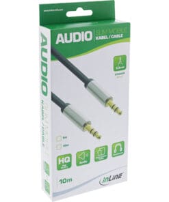 Alternative view of InLine® Slim Audio Kabel Klinke 3,5mm ST/ST, Stereo, 10m, schwarz