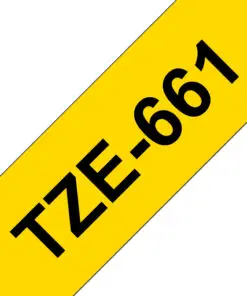 Schriftband TZe-661 (lam.) Schwarz auf Gelb BxL 36mm x 8m