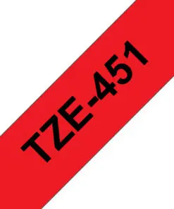 Schriftband TZe-451 (lam.) Schwarz auf Rot 24mm x 8m