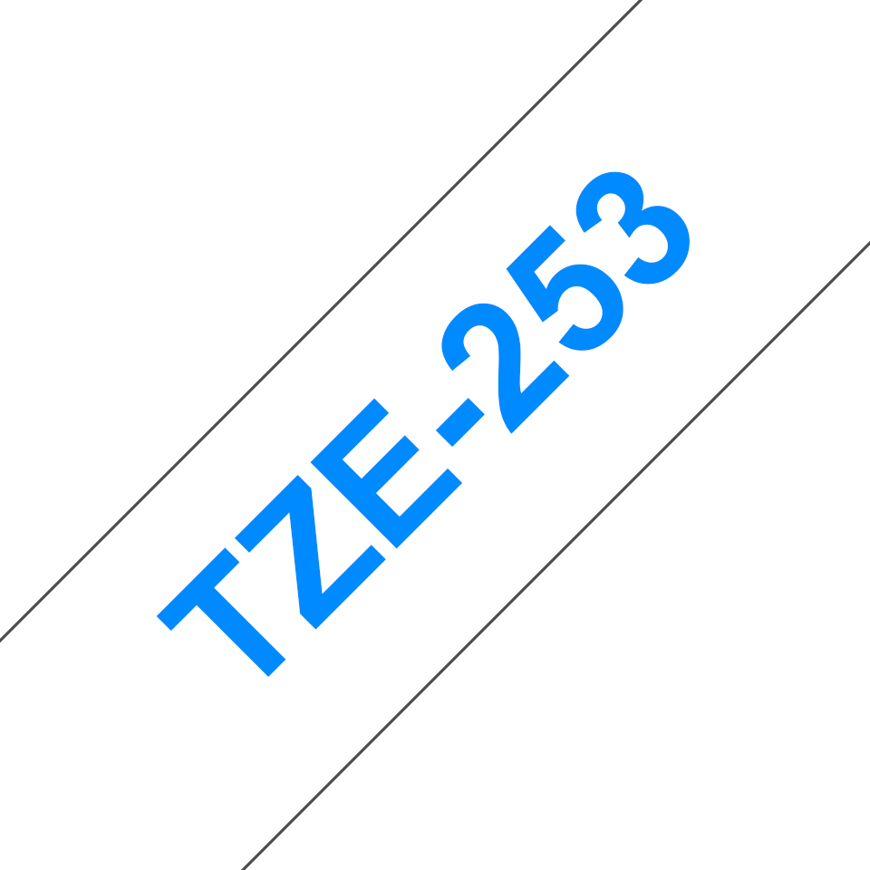 Brother Schriftband TZe-253 (lam.) Blau und Weiß 24mm x 8m Brother Schriftband TZe-253 (lam.) Blau und Weiß 24mm x 8m