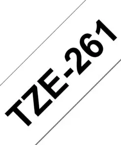 Schriftband TZe-261 (lam.) Schwarz auf Weiß BxL 36mm x 8m
